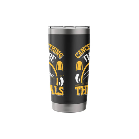 Black insulated stainless steel tumbler for glider and sailplane pilots, soaring aviation enthusiast gift, cup shown upright