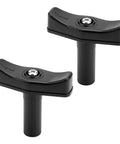 Two black knobs for Roof Vent Lift Arm Knob Kit K1140-09 For Manual Lift Systems, compatible with 4000R, 5000 RBT, and 8000 series.