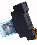 Beefy 220 240V AC Power Relay 10A 8 Pin DPDT Coil With Socket Base For DC 110V Control, Heavy Duty Industrial Relay For Home Projects And Automation, LY2NJ Style Replacement in black socket base