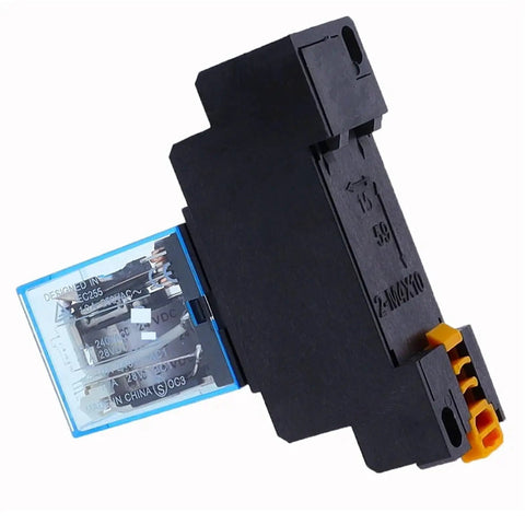 Beefy 220 240V AC Power Relay 10A 8 Pin DPDT Coil With Socket Base For DC 110V Control, Heavy Duty Industrial Relay For Home Projects And Automation, LY2NJ Style Replacement in black socket base