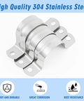 100 Pieces One And One Quarter Inch Pipe Strap 304 Stainless Steel Conduit Clamp Heavy Duty Reinforced Rigid Two Hole U Bracket