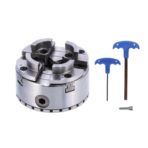 Self Centering 4 Jaw Lathe Chuck M40 96mm Woodworking Clamp Tool With Wrenches For Precise Centering And Rock Solid Hold On Wood Lathes