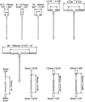 Six-piece stainless steel telescoping bore gauge set (1/8"–1/2") with T-bore gauges, front view.