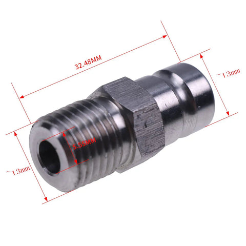 Metallic male adapter from Outboard Fuel Tank Connector And Plug Kit Five Sixteenths Inch Brass Fittings Female And Male Durable Plated