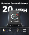 Display showing 20 MPH, speedometer of EB5 1000W Peak Brushless Motor Dope Electric Bike For Adults With Removable 500Wh Battery.