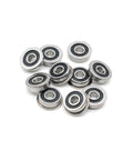 10 Pack Deep Groove Flange Ball Bearings 10x19x5mm With Double Rubber Seal 2RS for small motors and CNC projects, top view
