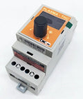 Plasma Torch Height Control With LCD Display, 5 To 24VDC Opto Isolated Output Or Open Collector, Built In Voltage Divider For Torch Voltage Or 0 To 10VDC From Plasma, 10 To 30VDC Terminal Power device showing display and knobs.