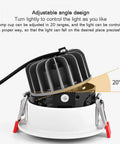 Adjustable angle design of Top Shelf Led Recessed Downlights With 7W Cob Bulbs And 3.3 Inch Trim for focused lighting.