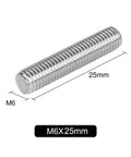 20 Pack M6 X 25mm Fully Threaded Stainless Steel Rods Studs 304 Grade Silver Tone for Fastening and Pro Grade Assembly, Drillable, Cuttable