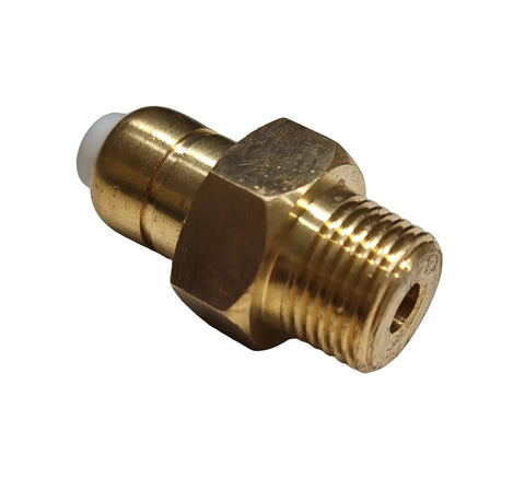 No Nonsense 3/8 Inch NPT Thermal Relief Valve For Electric Cleaning Pumps, Auto Reset Pump Saver, brass valve side view