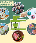 All In One Button Maker Kit With Interchangeable 32mm And 58mm Dies, Pin Badge Maker Machine, includes 200 button supplies