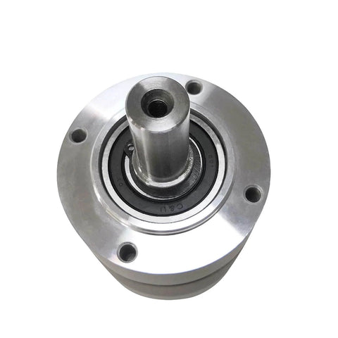 Close-up of the 60Mm Double Shaft Planetary Gearbox PLS60 Precision Reduction Gearbox With 80 To 1 Ratio for robotics.