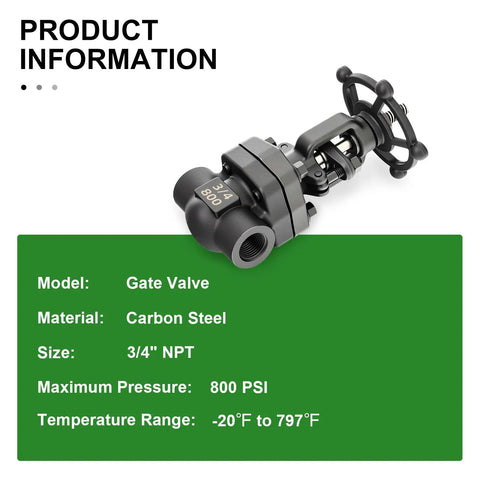 Forged Carbon Steel Gate Valve Three Quarters Inch NPT Female Rotary Sluice Valve With Wheel Handle