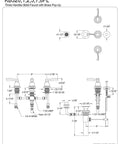 Diagram of Royale Bidet Faucet in Brushed Nickel Finish with Solid Brass Construction showing dimensions and connections.