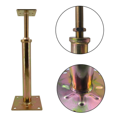 ASTAMOTOR galvanized 6-pack floor jack posts for leveling, height 11–16 in, 6-ton capacity, square base plates.