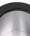 Portable Electric Car Cup Cooler Warmer And Heated Travel Coffee Mug With Aluminum Finish showing inner aluminum surface for beverage temperature control.