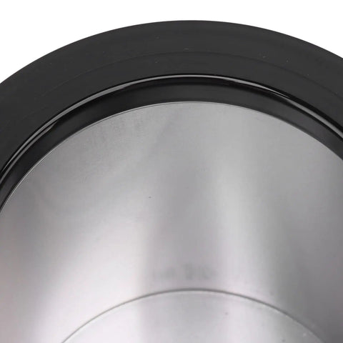 Portable Electric Car Cup Cooler Warmer And Heated Travel Coffee Mug With Aluminum Finish showing inner aluminum surface for beverage temperature control.