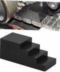 Mobestech motorcycle hub-locking tool with wedge for twin Cam and Shovel models; black stepped wedge block
