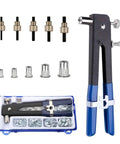 All In One Rivet Nut Tool Kit With 86 Pcs Rivnuts For M3 Through M8, Manual Blind Nut Setter, 5 Size Mandrels, shown in storage case