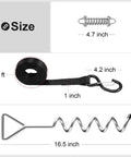 RV Awning Tie Down Kit With Shock Absorbing Springs And 13ft Ratchet Straps, Heavy Duty Camper Anchors size dimensions