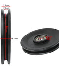Beefy Nylon Bearing Pulley Wheel Black Smooth Finish 112.5mm Outer Diameter Two Pack Replacement Part For Cable Machines