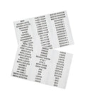 Wire Marker Label Book For Home Electrical Panels With 0.2 Inch By 1.5 Inch Vinyl Coated Labels showing various room labels