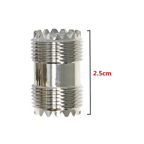 UHF Female To Female Coaxial Adapter Coupler 5 Pack For PL259 Barrel Connectors made of nickel-plated brass, 2.5cm height