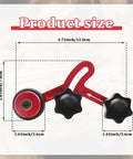 Pro Grade Table Saw Press Feeder dimensions with dual-side pressure and rollers, 12.0cm x 7.8cm x 3.6cm, in red.