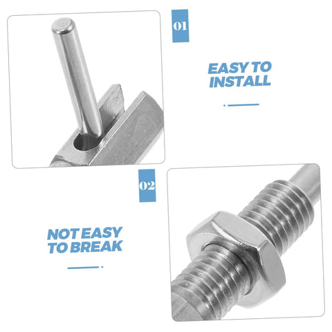 Tough Stainless Steel L Shaped Lock Stop Pin Secure Cabinet Appliance Latch Pin With Easy Slide Handle For Heavy Duty Industrial Automotive Tasks And No Sweat Install, close-up of indexing pin and threaded screw.