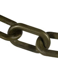 Kick Some Line Chaos With This Heavy Duty Plastic Barrier Chain 100 Ft Khaki Gold Link Design close-up of khaki gold links for crowd control.