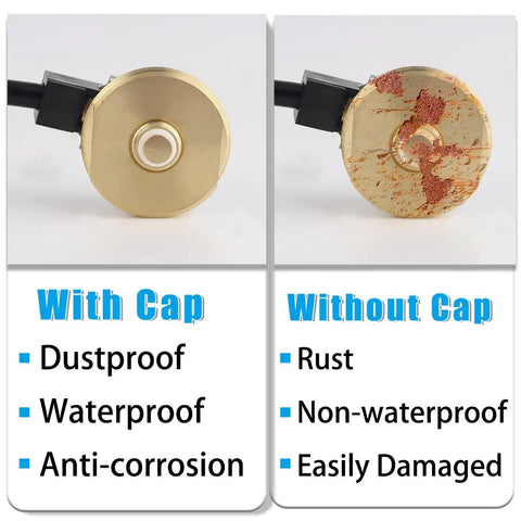 Comparison of Antenna Mount For NMO Three Eighths Inch With Thirteen Foot RG58 Coax Cable PL259 Male Connector with and without dust cap.