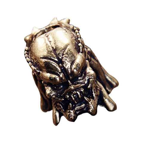 Vintage Antique Copper Predator Pendant With Strategic Gear Design And Retro Artsy Relics For Keychains Bags Or Leather Notebooks, detailed front view.
