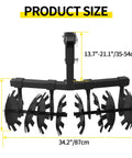 Universal 32 Inch Disc Harrow For ATV Tiller With 2 Inch Receiver, adjustable height 13.7 to 21.1 inches, top view with dimensions