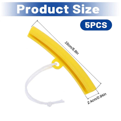 5 Pack Rim Protectors For Tire Changing Universal Wheel Guards And Rim Protectors For Tire Machines Pro Grade Durable TPE Rim Saver For Changing Tires Yellow, shown with dimensions 15cm x 2.4cm.