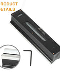 Micpointik 100mm Strip Level 0.02mm, Metal Machinist with black metal body and scale, includes hex wrench.