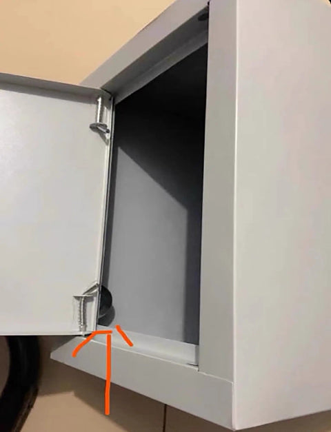 Open door view of Vertical Round Lock Power Distribution Box With Customizable Electric Meter Panel And Monitor Control Enclosure