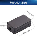 Ten Pack Heavy Duty ABS Plastic Electronic Project Enclosures Black Wiring Junction Boxes 1.89 X 1.02 X 0.61 Inches showing dimensions.