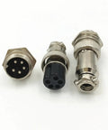 GX-16 5-Pin XLR Connectors Kit 16mm Male and Female, 5-set pack displayed with gold-plated contacts for secure fit