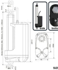 Heavy Hitter Premium Electric Linear Actuator Dc 24 Volt High Load Motor side and bottom view with dimensions