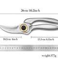 Heavy Duty Kitchen Scissors With Non Slip Handle And Auto Unlock For Cutting Meat Poultry Roasts Turkey And Fish Serrated Stainless Steel Blades With Ergonomic Grip Tough Yet Easy To Use Everyday Kitchen Tool shown with dimensions and weight.