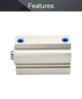50mm Bore 80mm Stroke Pneumatic Air Cylinder With Aluminum Alloy Body Sealing Thin Design 1/4 PT Port 0.1-1 MPa Air Pressure