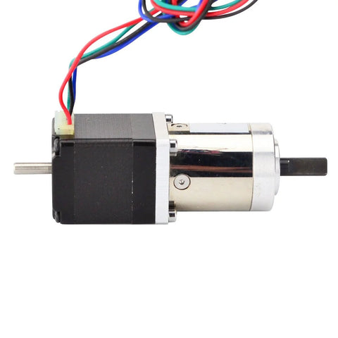 Side view of Nema 11 Stepper Motor With Planetary Gearbox 27 To 1 Dual Shaft Geared Motor High Torque 0.067 Deg Step Angle 4 Wire Bipolar