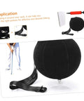 Portable Inflatable Golf Swing Trainer Posture Aid for Beginners showing black ball with strap and pump