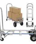 Heavy Duty Workhorse Hand Truck Convert From Two Wheel Upright To Four Wheel Mobility Trolley With Expandable Base
