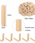 Wooden Dowel Pins Kit 1000Pcs For Furniture And Woodworking Round Grooved Fluted Plugs Drilling Guide Locator Tool Easy Alignment Smooth Finish 6x30mm