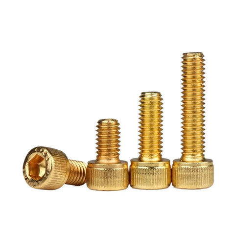 Heavy Duty M8 X 12mm Hex Socket Cap Screws With Slick Titanium Gold Plated Finish Built From Rock Solid 12.9 Grade Steel Boss Level Fasteners For Weekend Warriors And Pro Shop Builds 130 Pack assorted sizes
