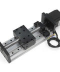 100mm Travel Double Linear Rail Guide SFU1605 Ballscrew And Nema 23 Stepper For CNC Router XY Z Linear Stage Actuator Rock Solid High Precision Heavy Duty Motion System, double screw stage with motor