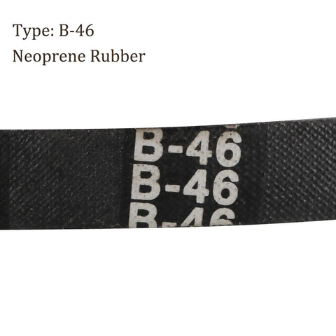 46 Inch Pitch Wrapped B Section V Belt For Heavy-Duty Industrial Power Drives And Transmission Use, 5/8 Inch Wide By 13/32 Inch Thick, Oil And Heat Resistant Synthetic Rubber Wrapped Drive Belt, B-46 marked neoprene rubber