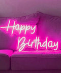 Lit LED Neon Sign Night Light for Wall Decor Dope Vibe, Large 16.5x9.1 Inch Neon Light, USB Powered 5V, 'Happy Birthday' text