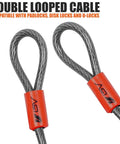 Heavy Duty 15 Foot Security Cable With Loops 10mm Braided Steel Cable Cut Resistant Weatherproof Versatile Security Chain